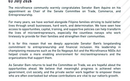 Statement of Support on Sen. Bam Aquino’s Appointment as Chair of the Senate Committee on Trade, Commerce, and Entrepreneurship